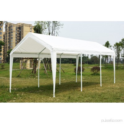 Quictent 20' x 10' Heavy Duty Carport Gazebo Canopy Party Tent Garage Car Shelter White